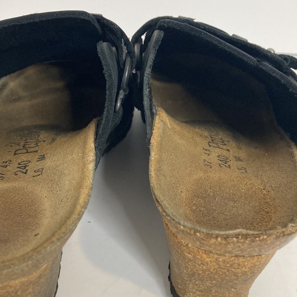 Birkenstock Papillio Clogs Womens 6 Black Wedge Mule Comfy Shoes - Picture 10 of 13